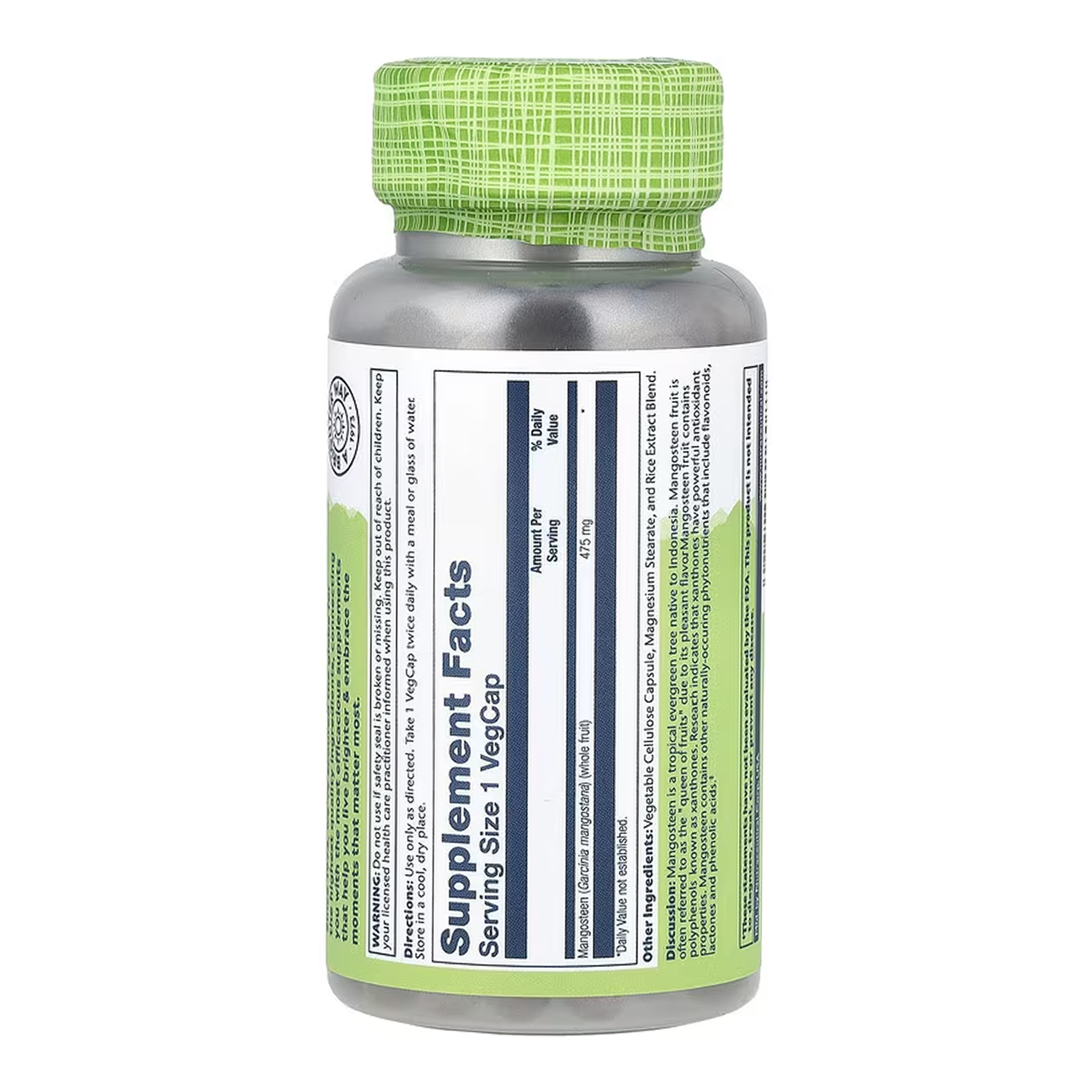 Solaray Mangosteen Fruit 475mg - 100 vcaps 2023-10-7002