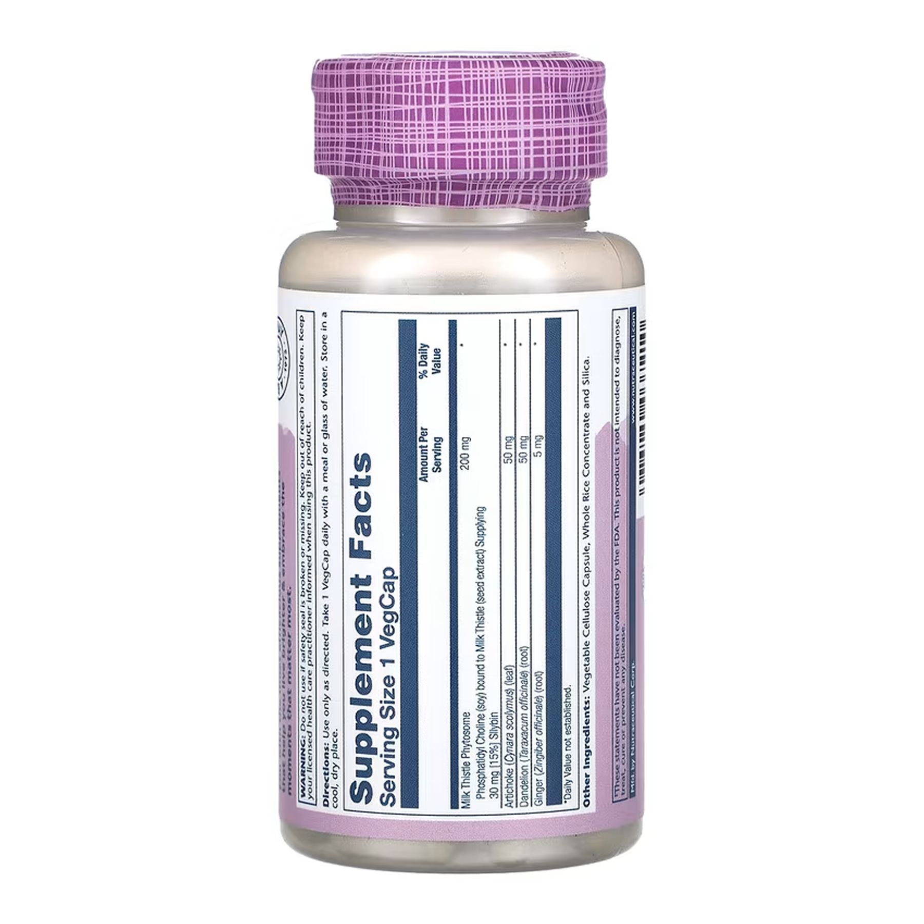 Solaray Milk Thistle Phytosome 200mg - 60 vcaps 2023-10-6875