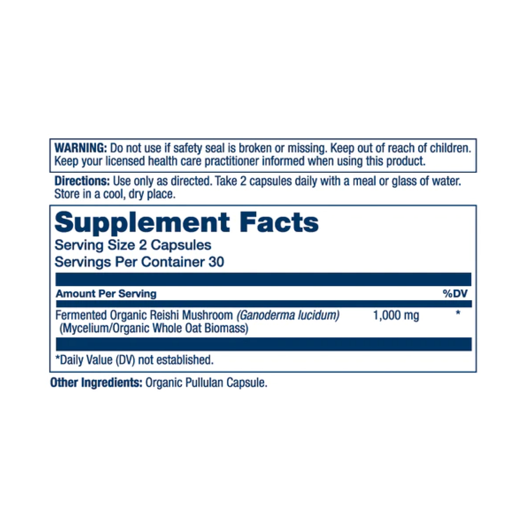 Solaray Org Grown Fermented Reishi 1000mg - 60 caps 2023-10-2147