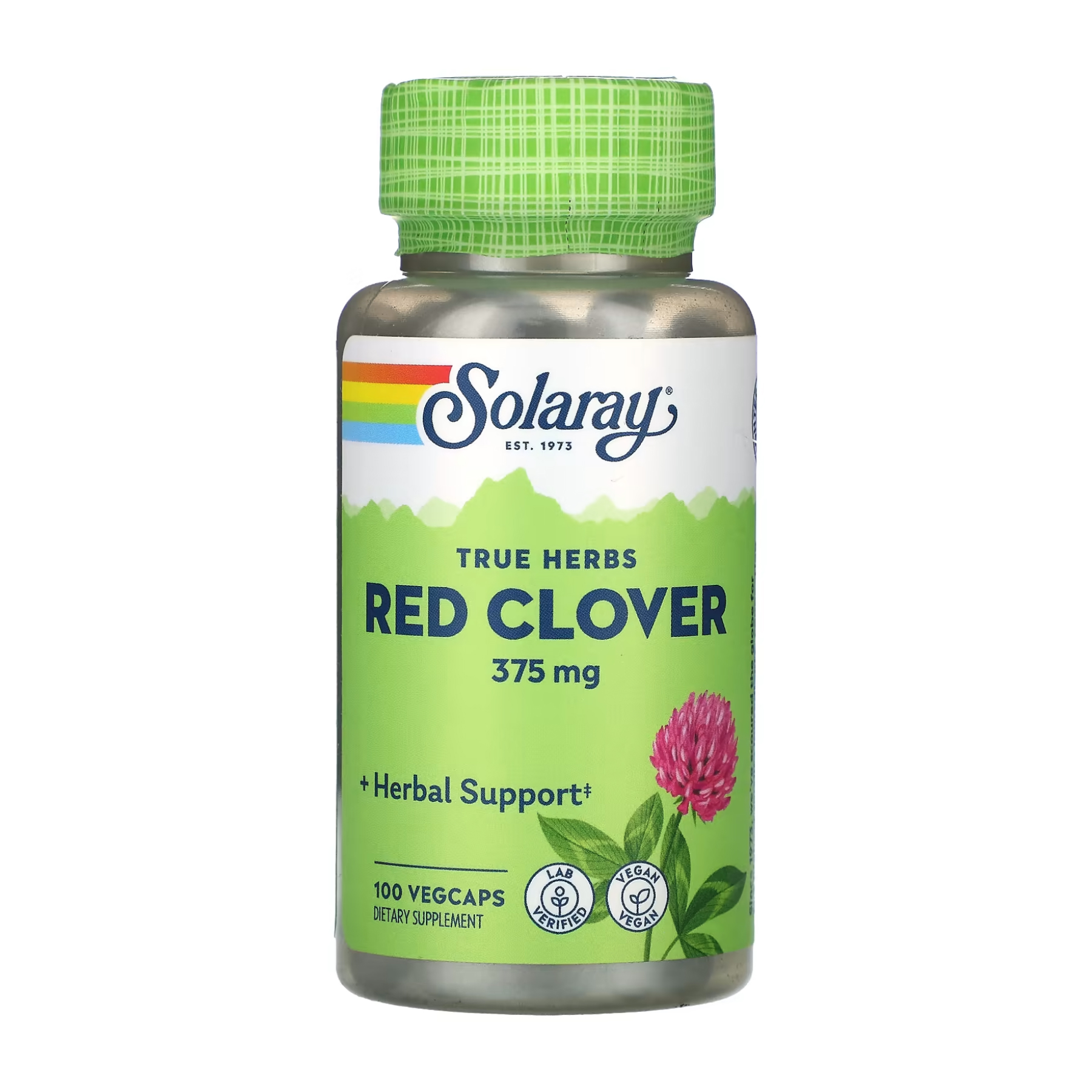 Solaray Red Clover Blossom 375mg - 100 vcaps 2023-10-3207