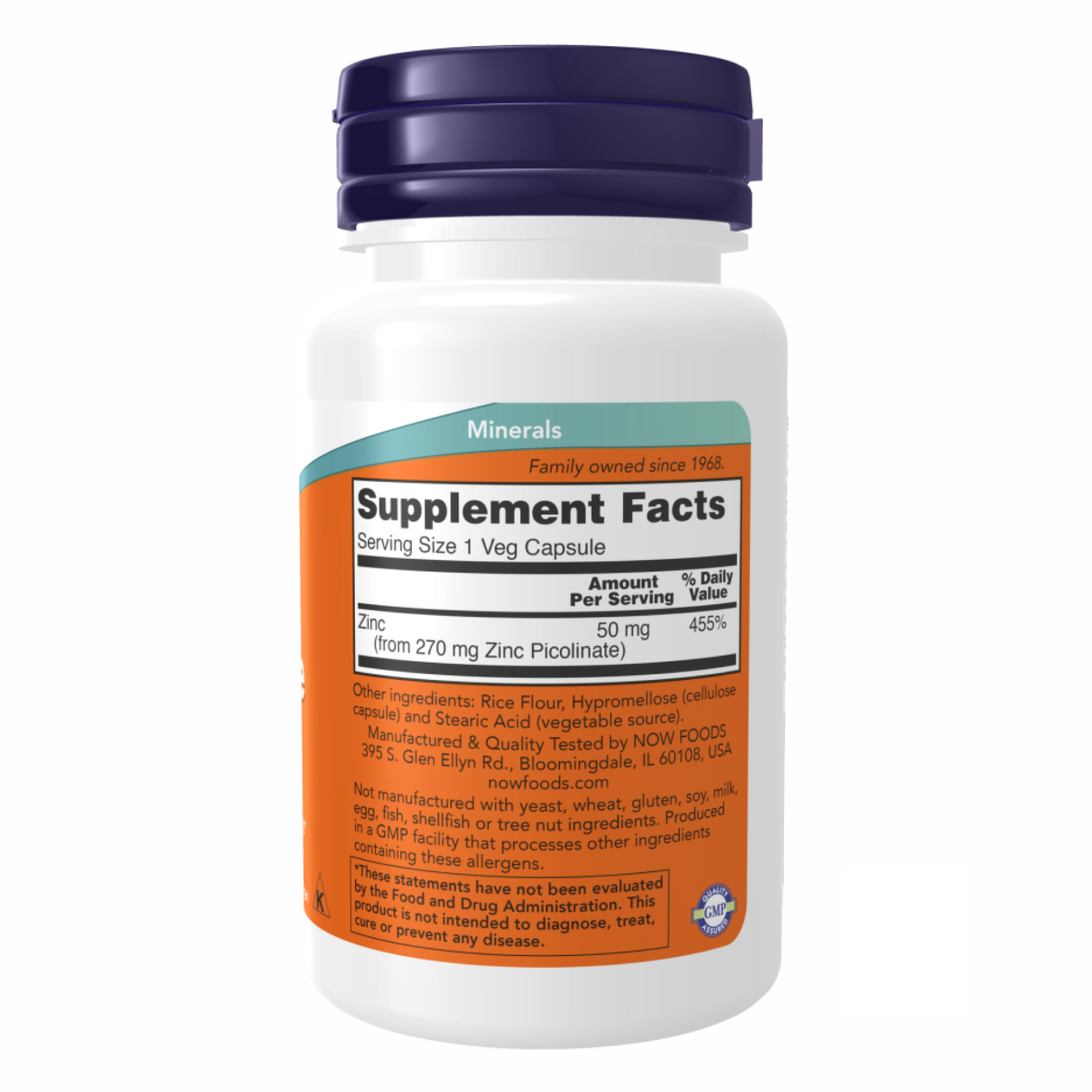 Zinc Picolinate 50 mg - 60 vcaps (Пошкоджена банка) 2023-10-3263