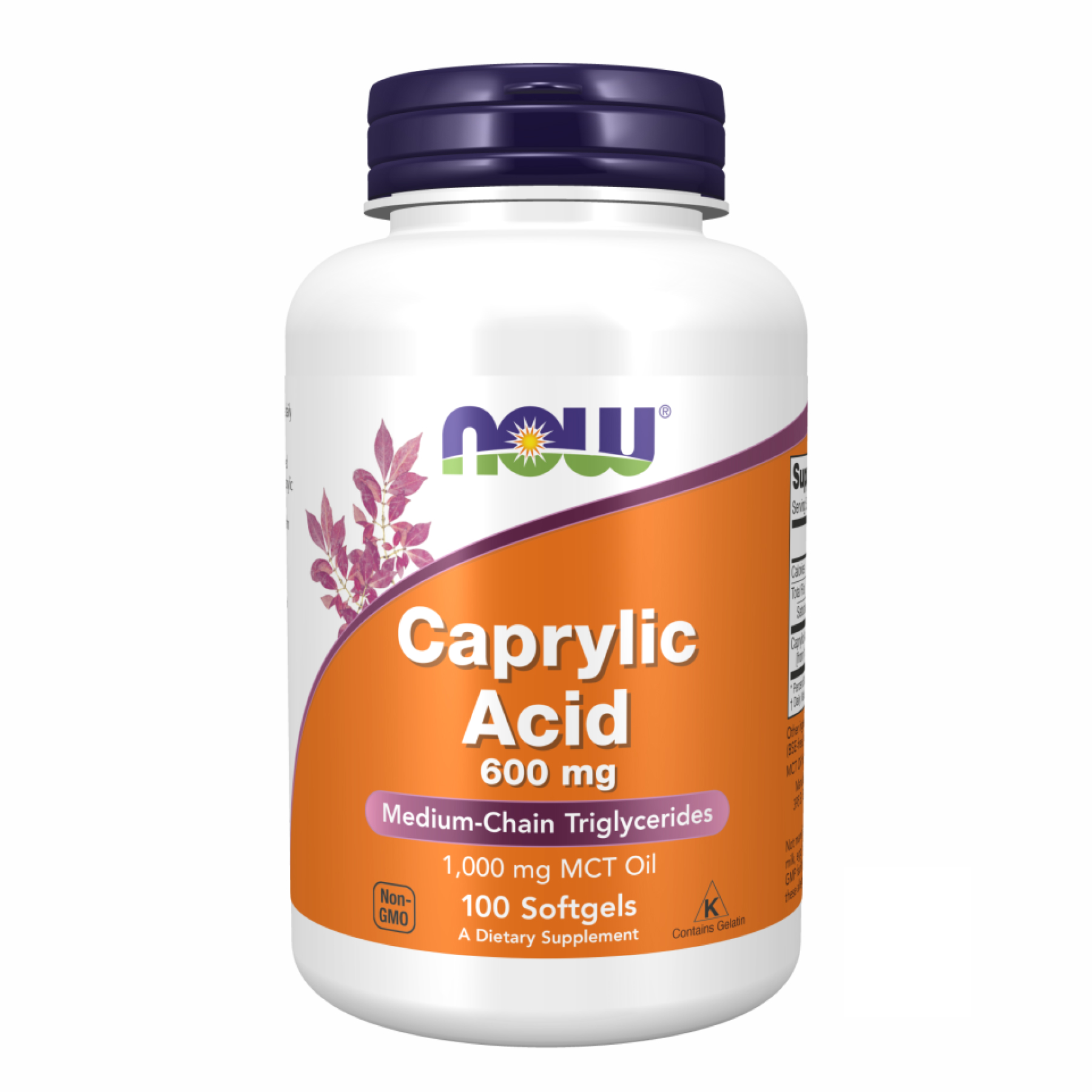 Now Foods Caprylic Acid 600mg - 100 sgels 100-33-7002879-20