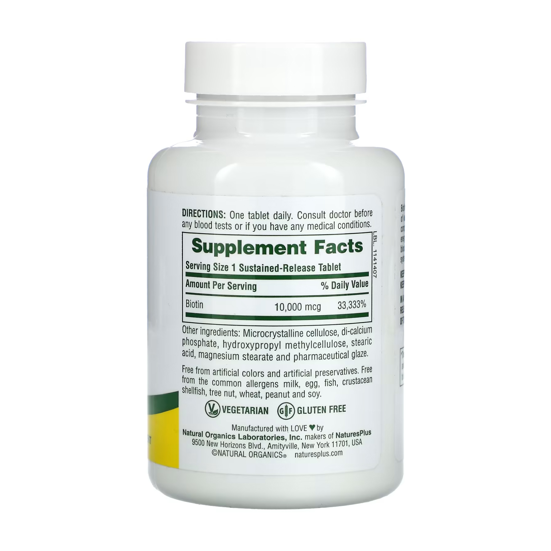 Nature's Plus Biotin 10000 mcg - 90 tabs 2023-10-2360