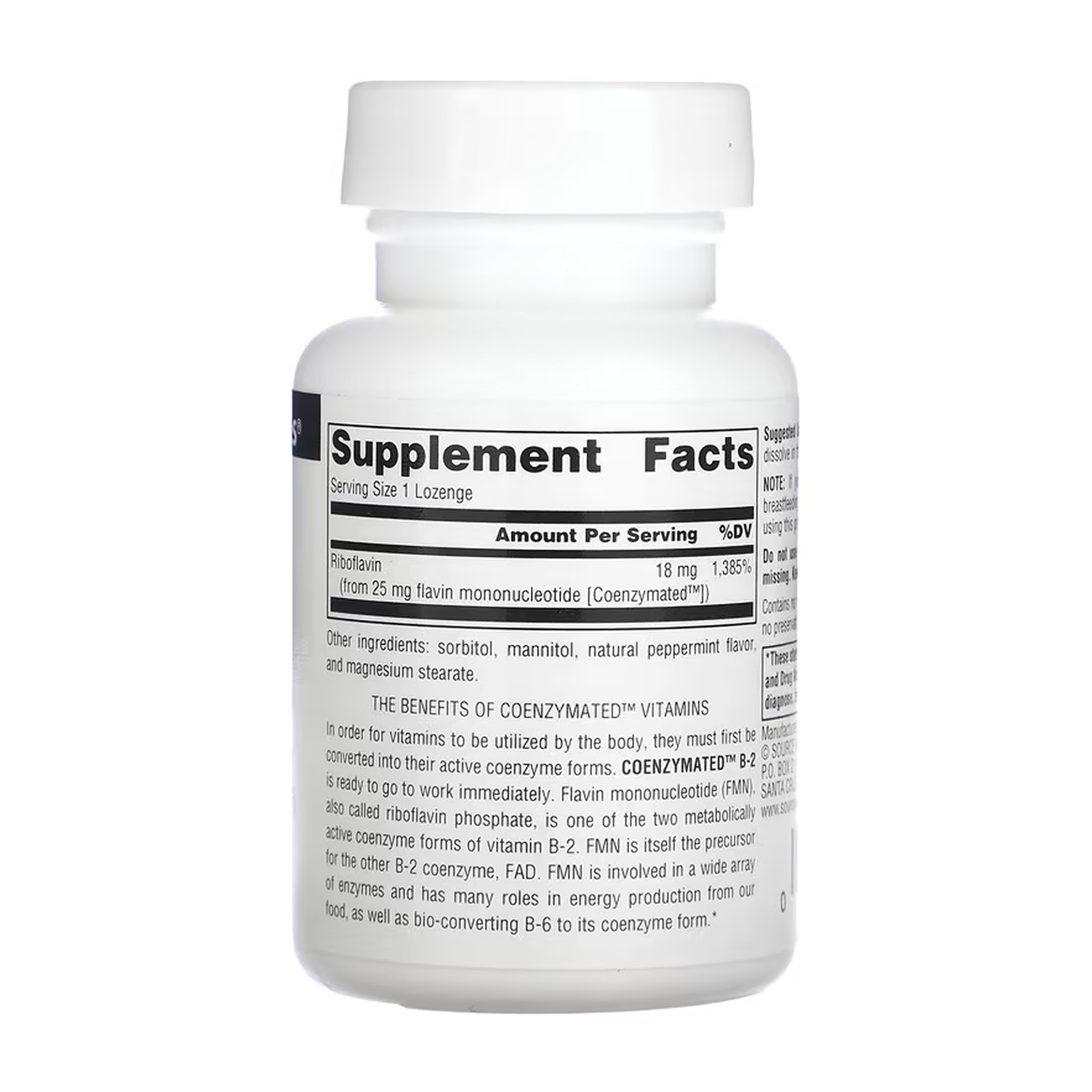 Source Naturals Coenzymated™ B-2 25 mg Peppermint - 60 lozenges 2023-10-6141