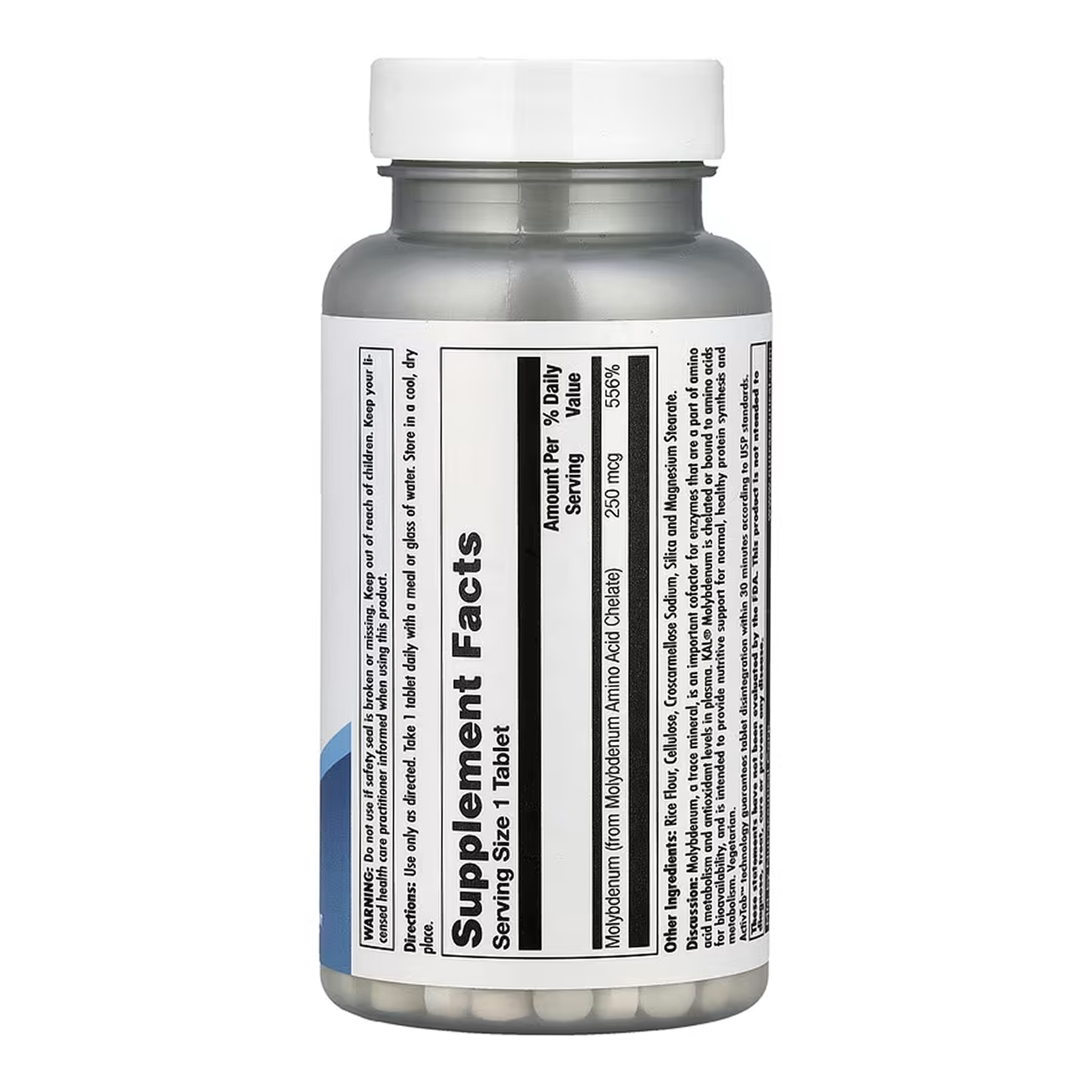 KAL Molybdenum Amino Acid Chelate 250 mcg - 100 tabs 2023-10-7003