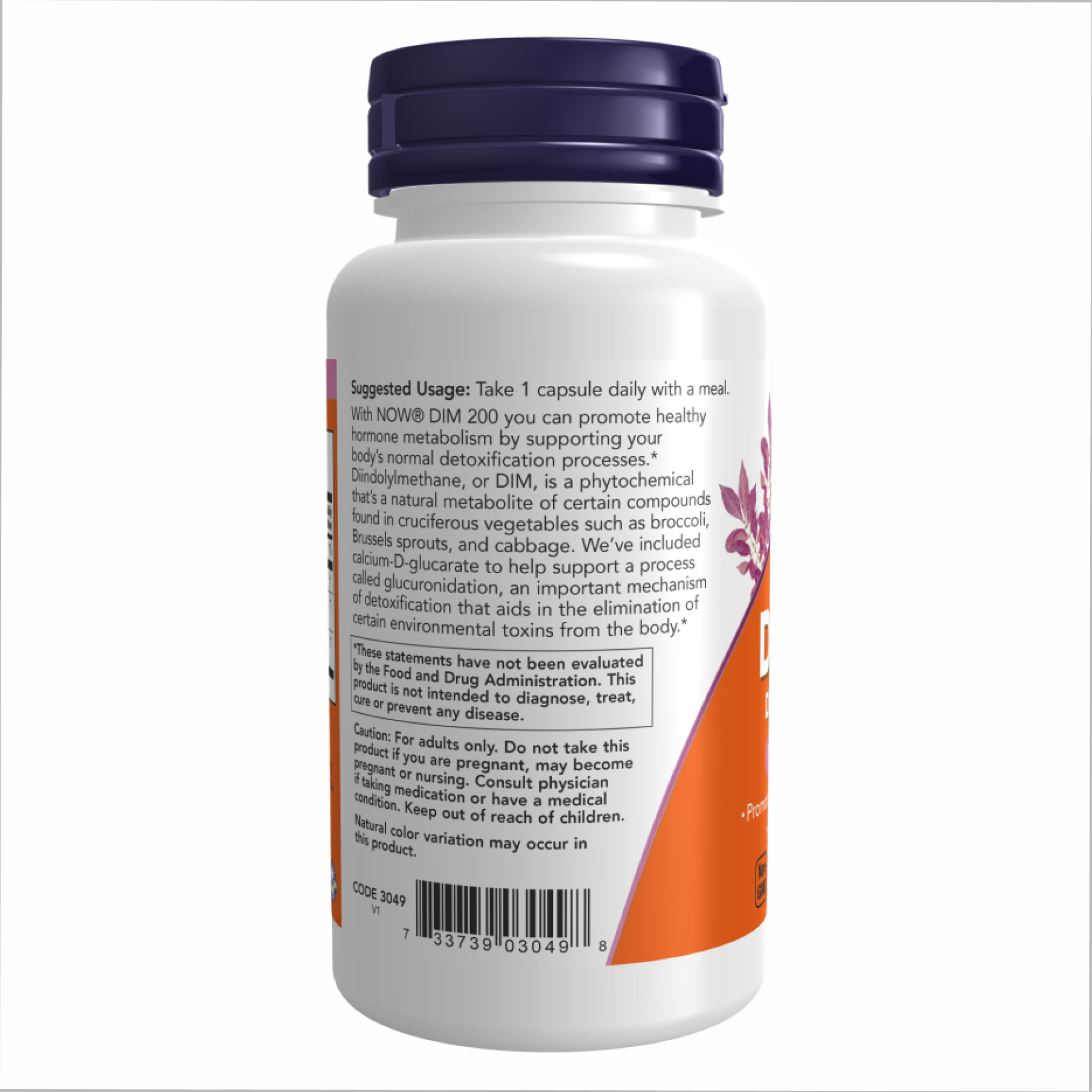 Now Foods DIM 200 w/Calcium D-Glucarate - 90 vcaps 2022-10-0694