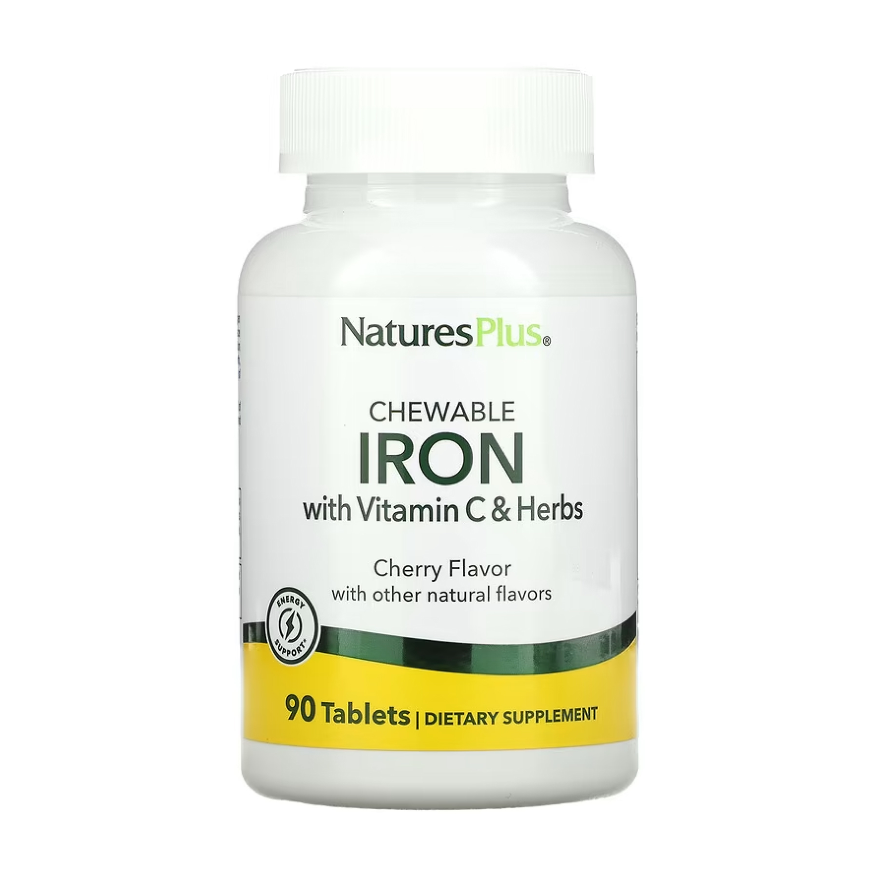 Nature's Plus Iron 27 mg with Vitamin C Herbs - 90 tabs 2023-10-2361