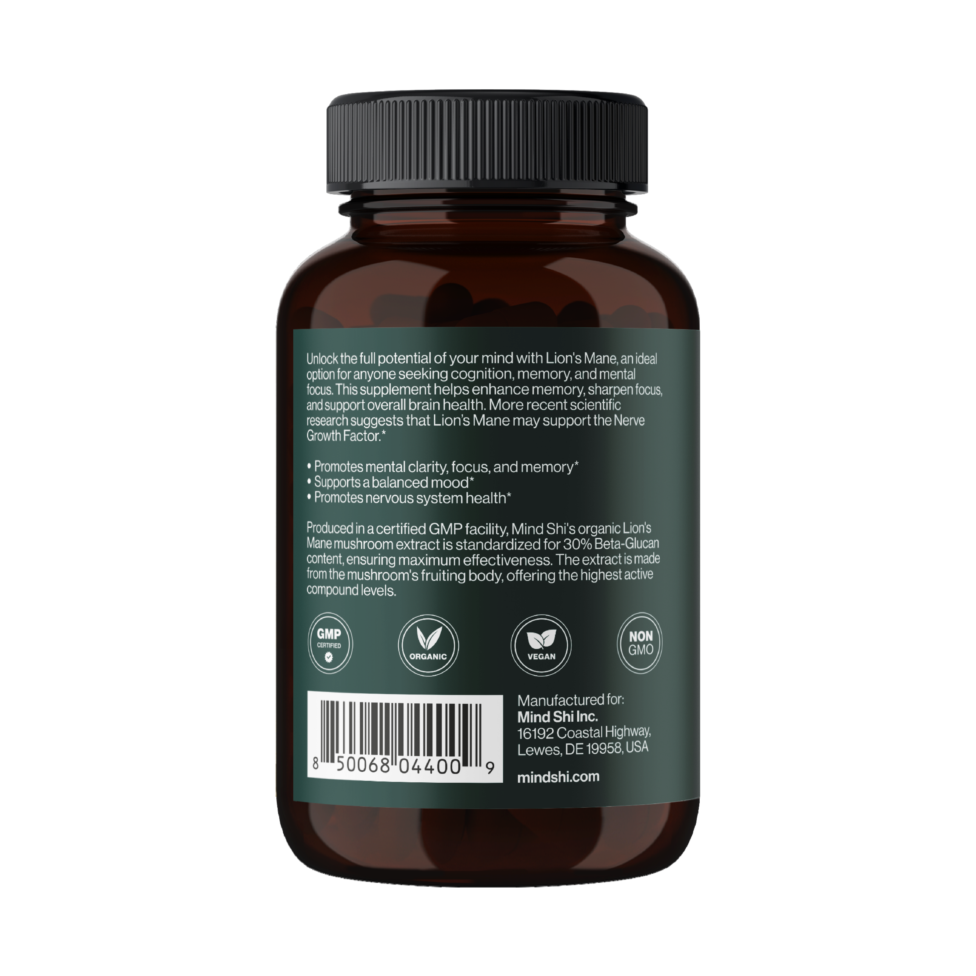 Mind Shi Lion's Mane Mushroom 1000 mg - 60 vegcaps (До 10.26) 2024-11-0060