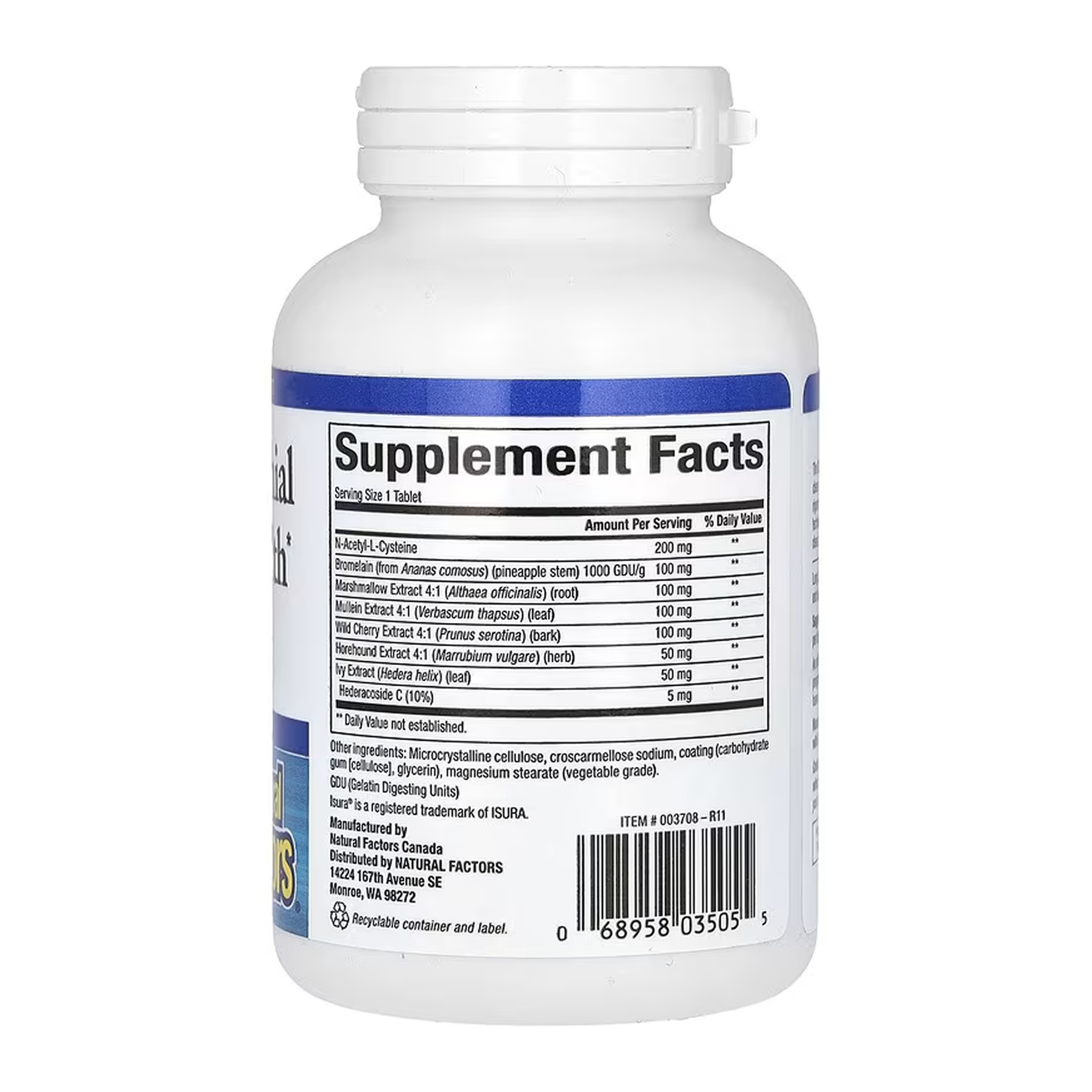 Natural Factors Lung Bronchial & Sinus Health - 90 tabs 2023-10-7738