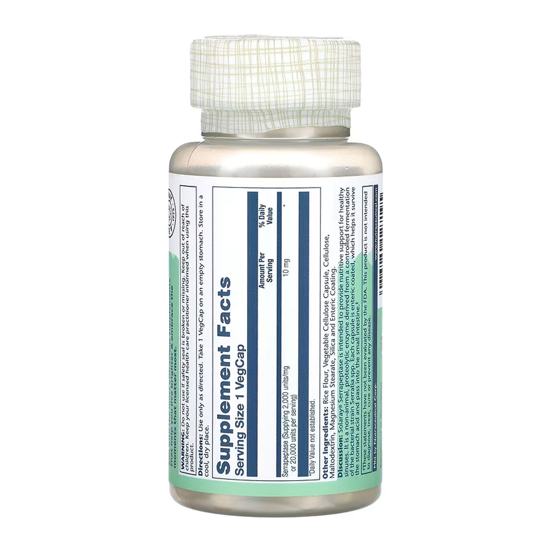 Solaray Serrapeptase 10mg - 90 vcaps 2023-10-7040