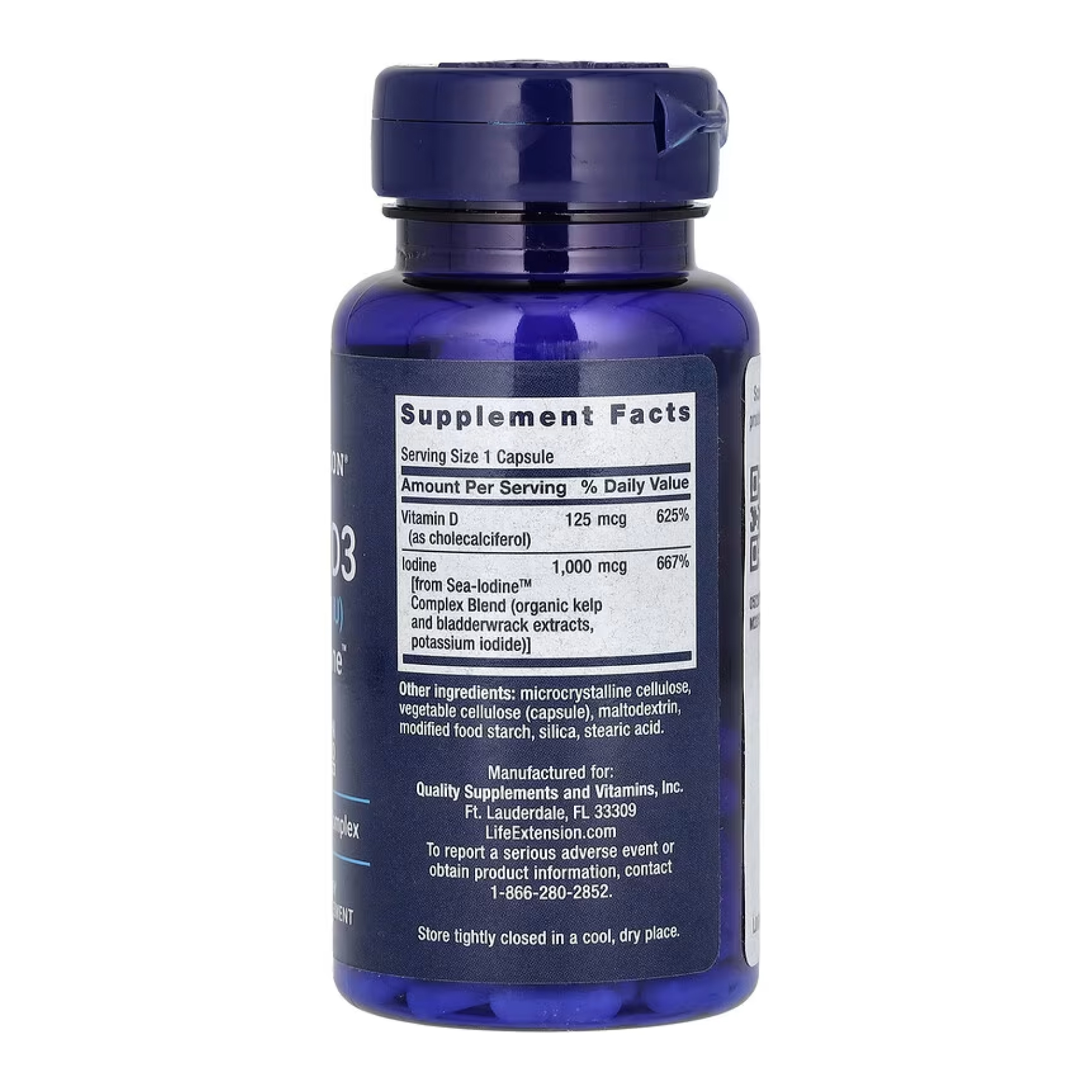 Life Extension Vit D3 with Sea-Iodine™ 125 mcg (5000 IU) - 60 caps 2022-10-1914