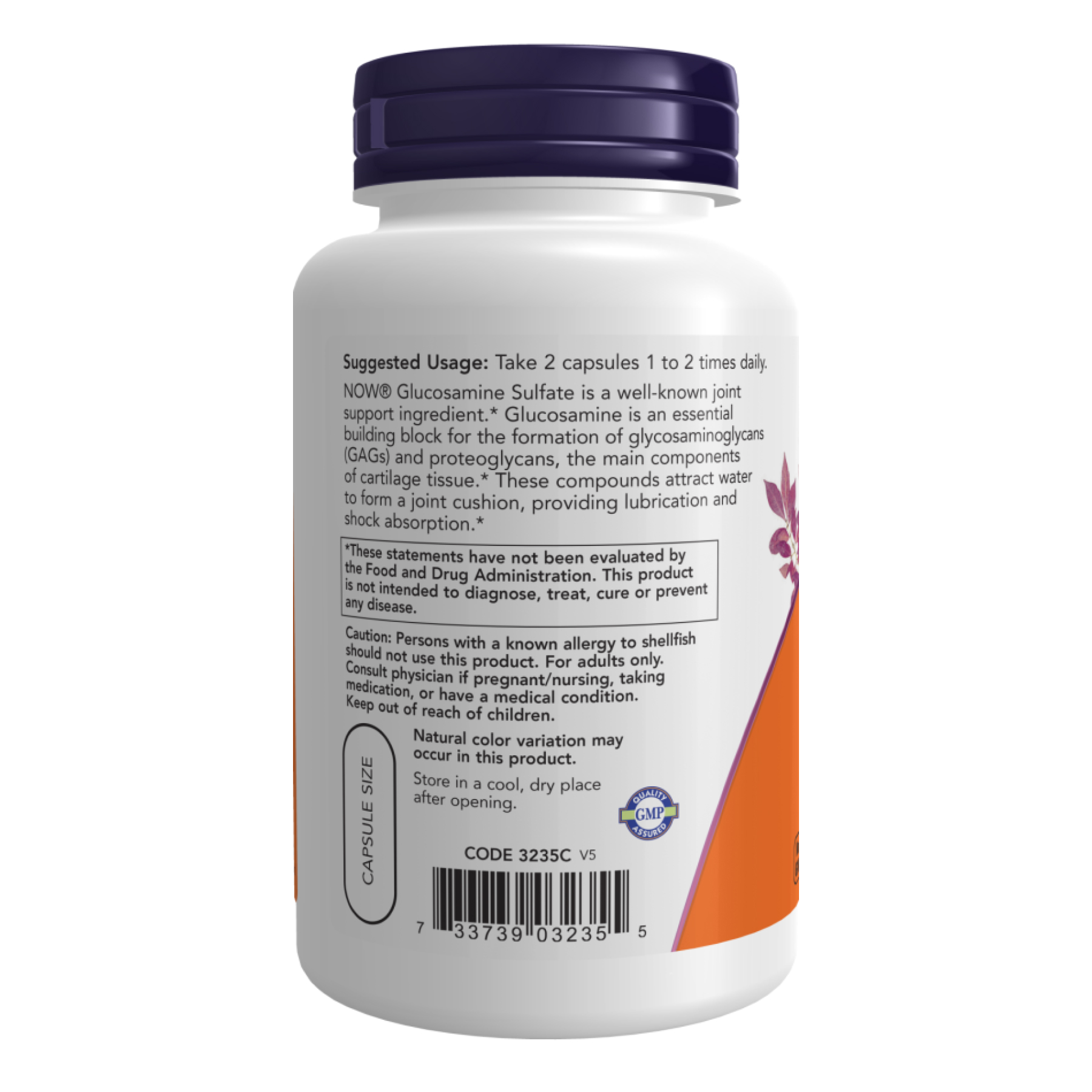 Now Foods Glucosamine Sulfate 750mg - 120 veg caps 100-99-7061790-20