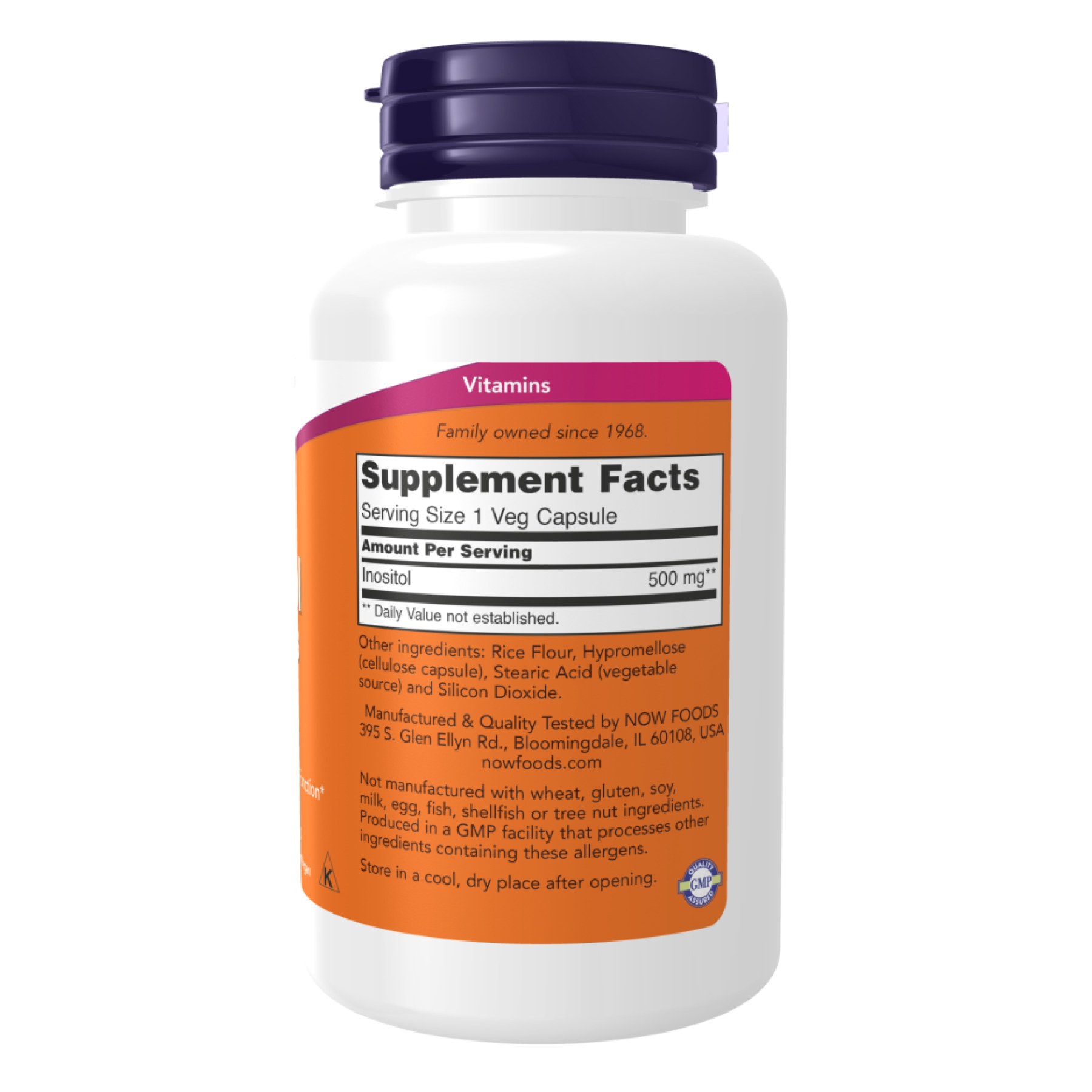 Now Foods Inositol 500mg - 100caps 100-74-1287282-20