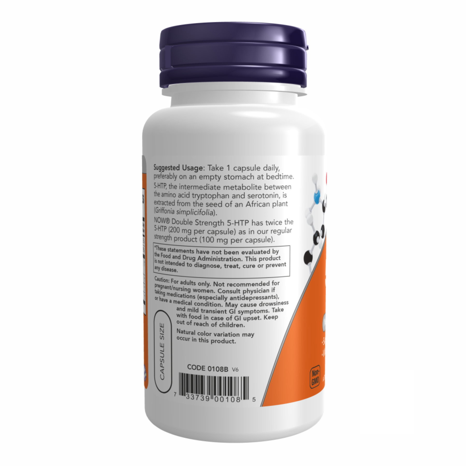 Now Foods 5-HTP 200mg - 60 vcaps 100-14-5684555-20